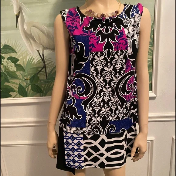 Joseph Ribkoff matt jersey dress with gorgeous print. A fabulous dress! - Picture 5 of 5